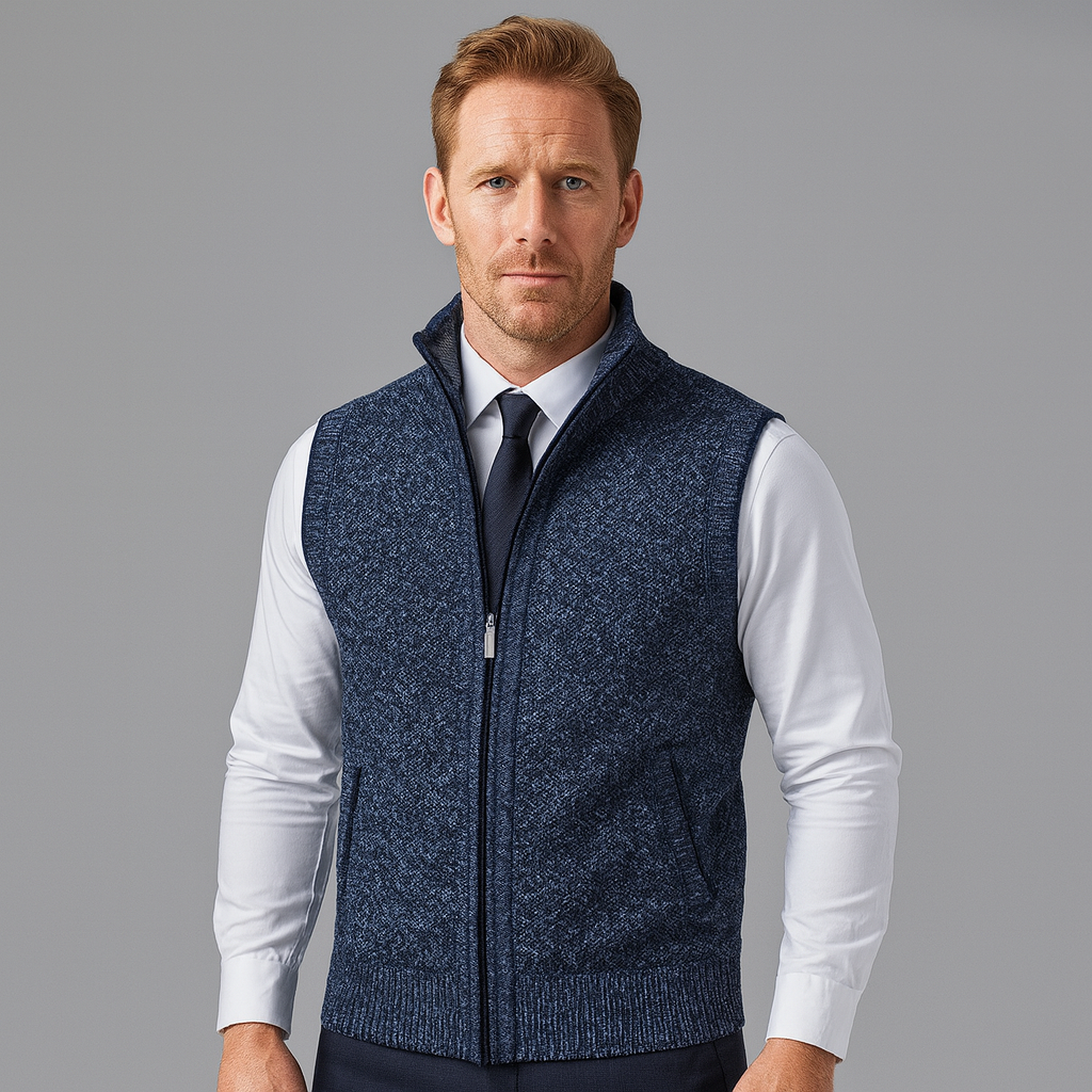 Elegante Strickjacke für Herren | Strickweste mit Zipper