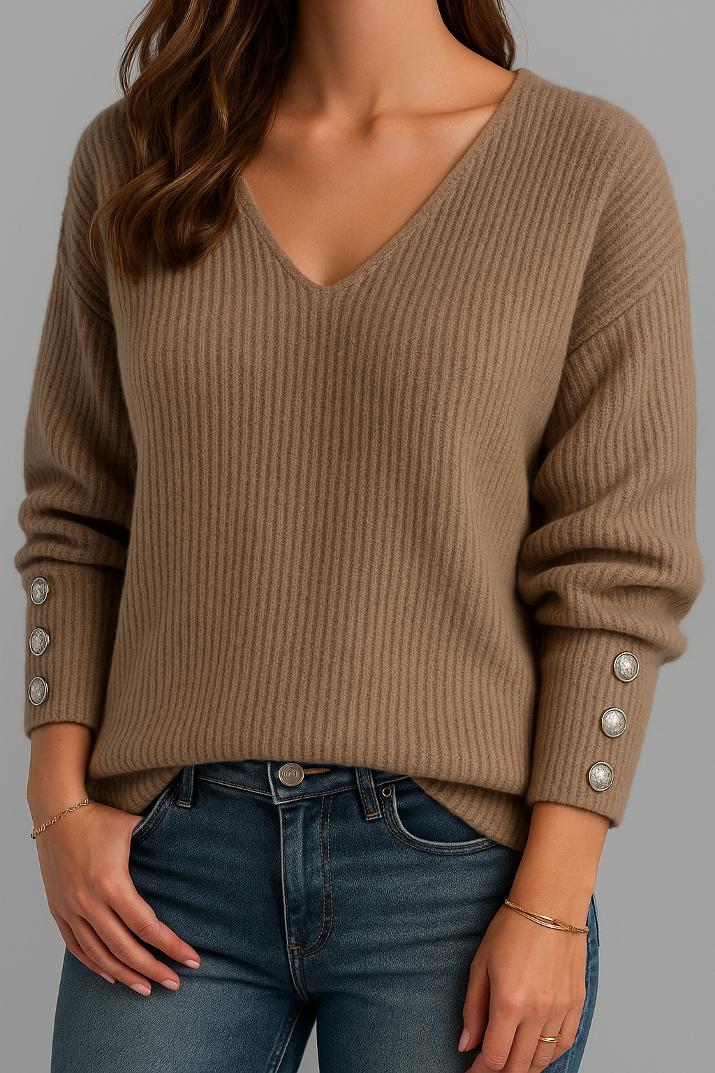 Stilvoller Gestrickter Pullover für Damen | Winter