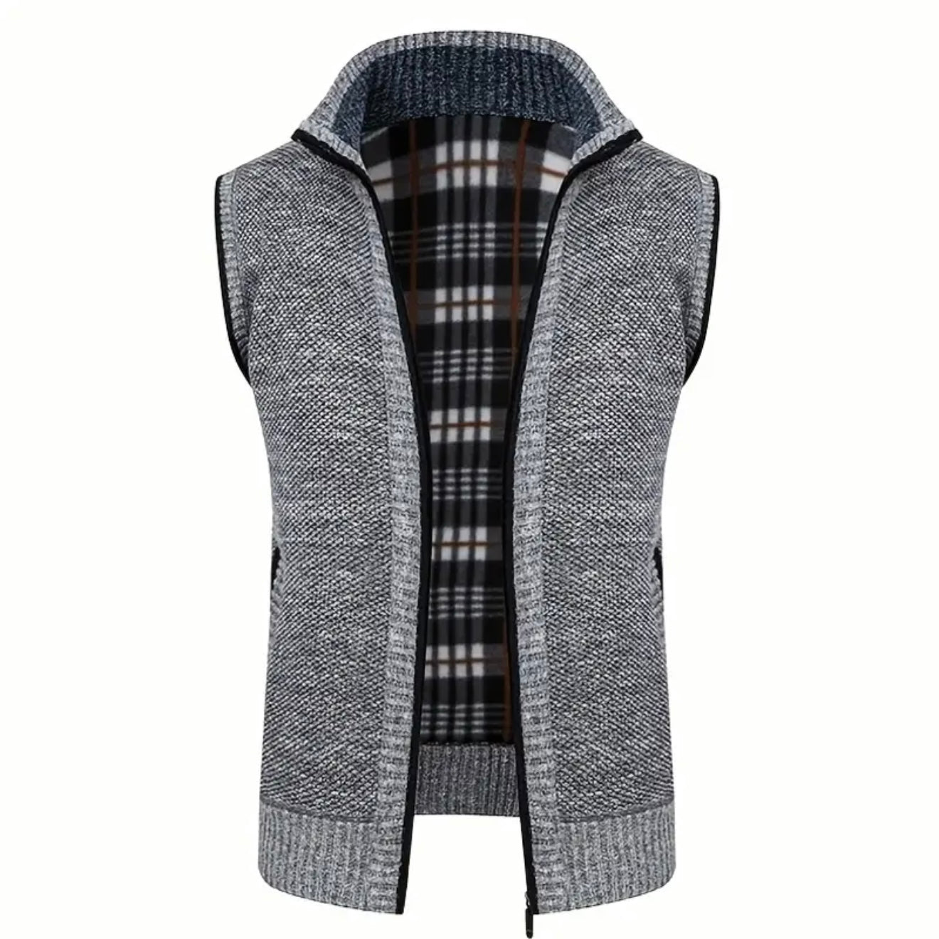 Elegante Strickjacke für Herren | Strickweste mit Zipper