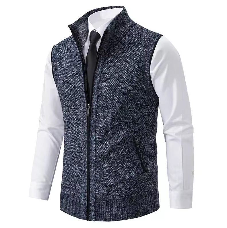 Elegante Strickjacke für Herren | Strickweste mit Zipper