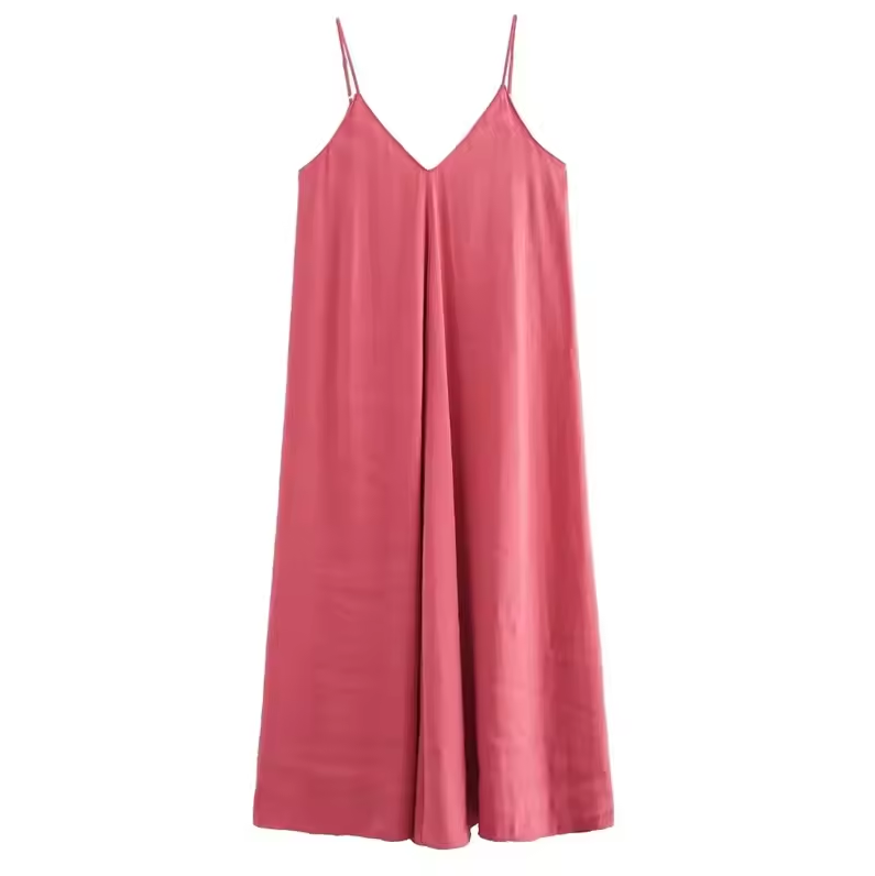 Trägerkleid mit V-Ausschnitt und weitem Schnitt