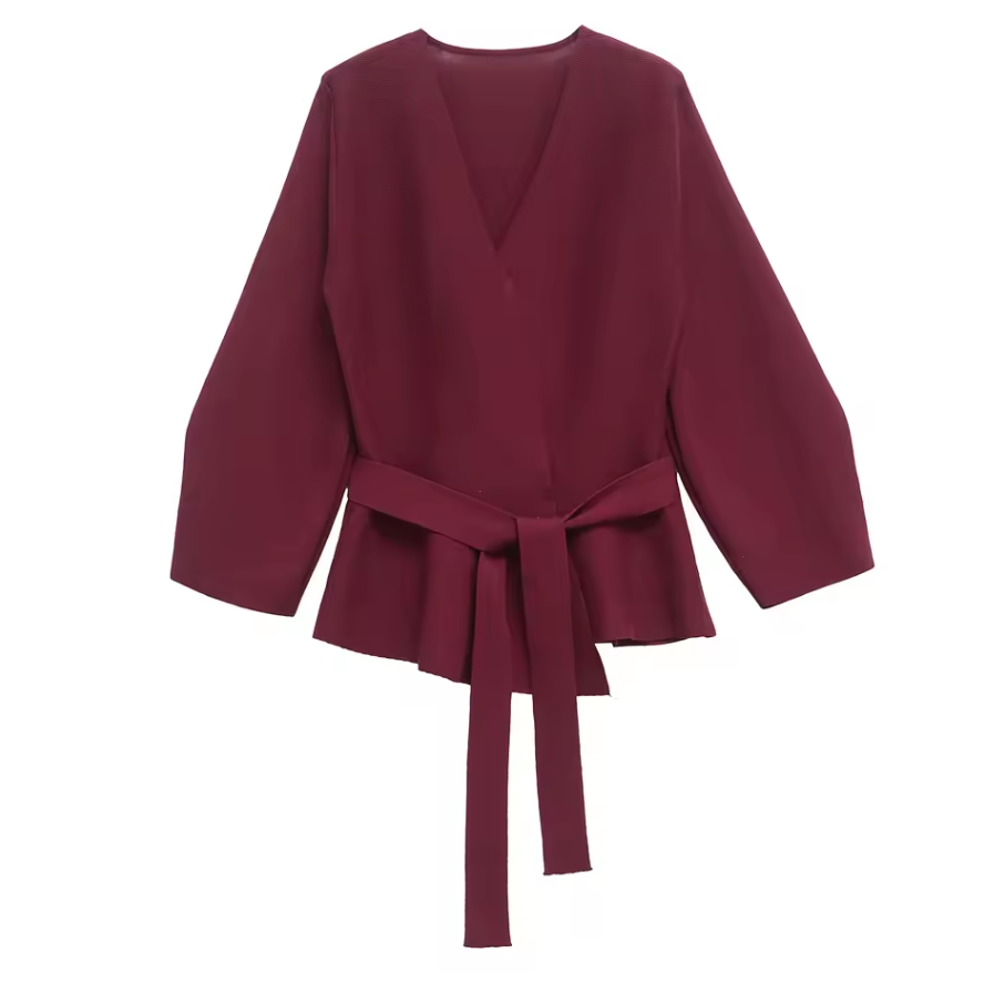 Wickeljacke mit Bindegürtel
