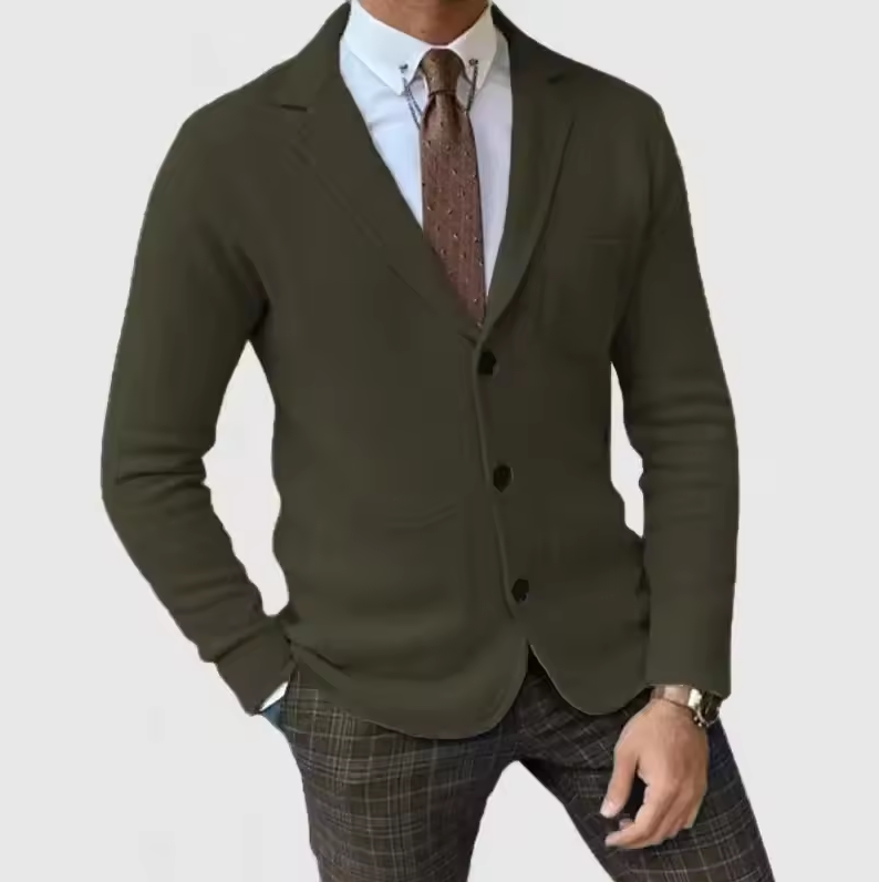Elegante Strickjacke für Herren mit Reverskragen