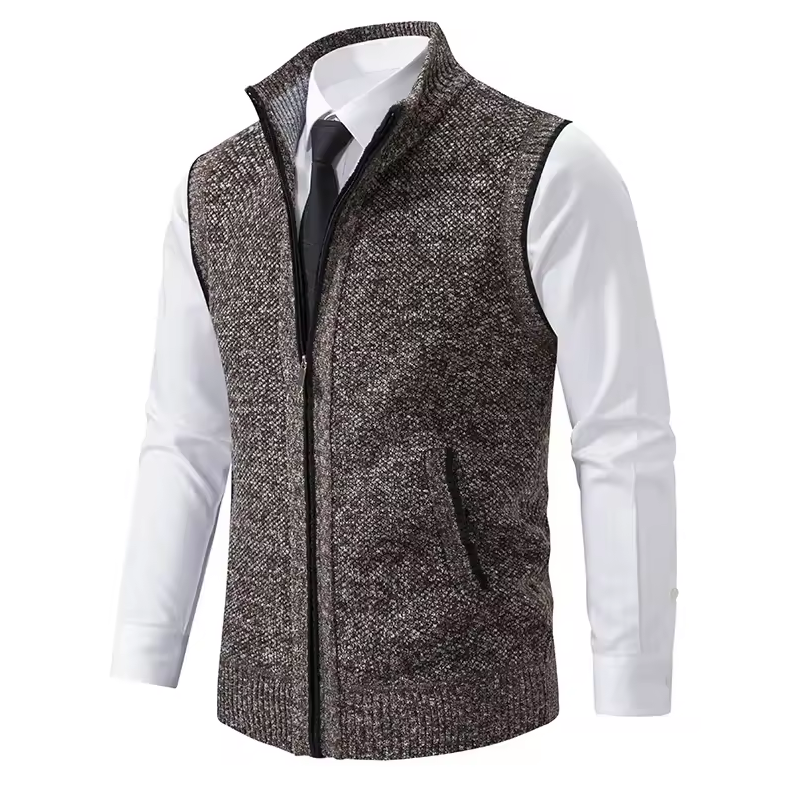 Elegante Strickjacke für Herren | Strickweste mit Zipper