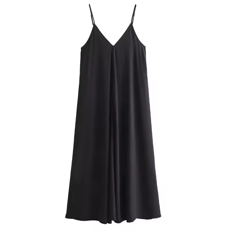 Trägerkleid mit V-Ausschnitt und weitem Schnitt