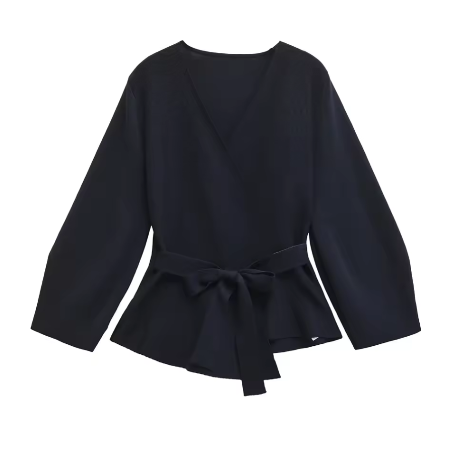 Wickeljacke mit Bindegürtel