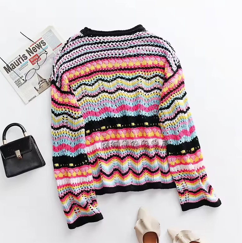 Kurzer Norweger Pullover für Damen | Winter Strick