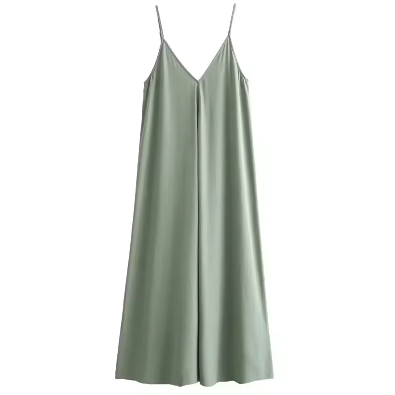 Trägerkleid mit V-Ausschnitt und weitem Schnitt
