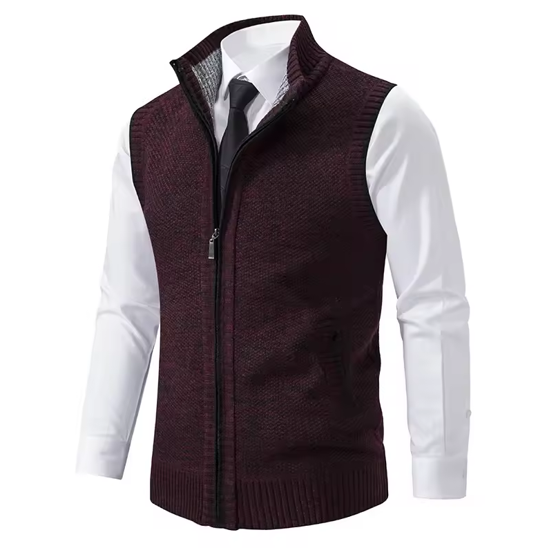 Elegante Strickjacke für Herren | Strickweste mit Zipper