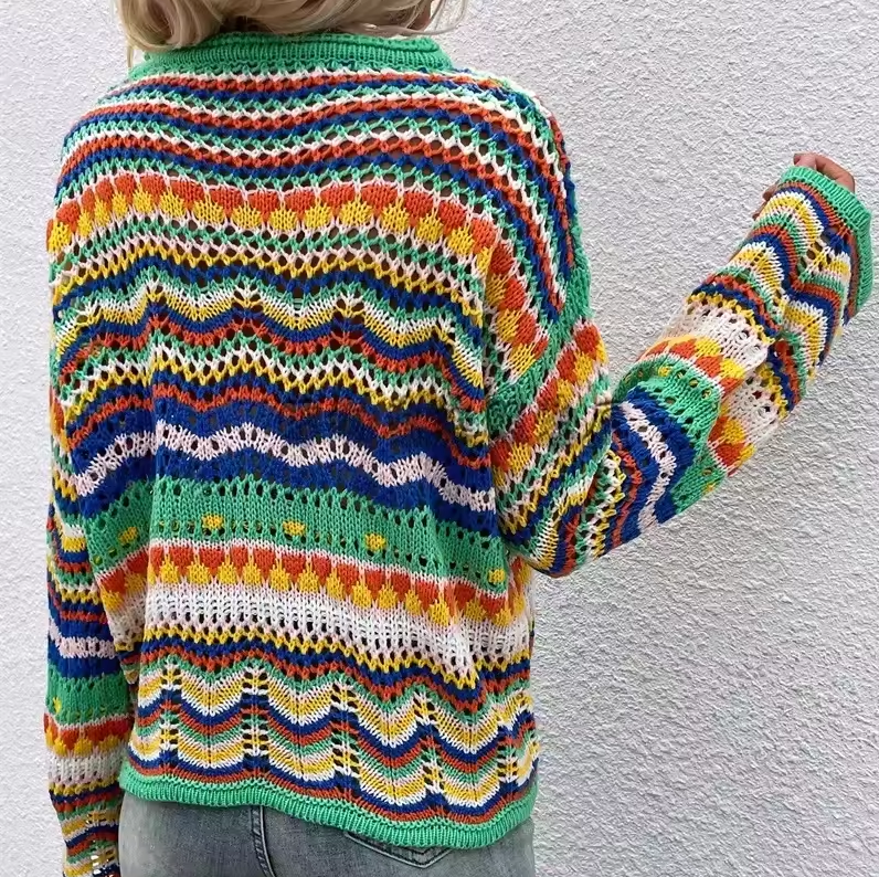 Kurzer Norweger Pullover für Damen | Winter Strick