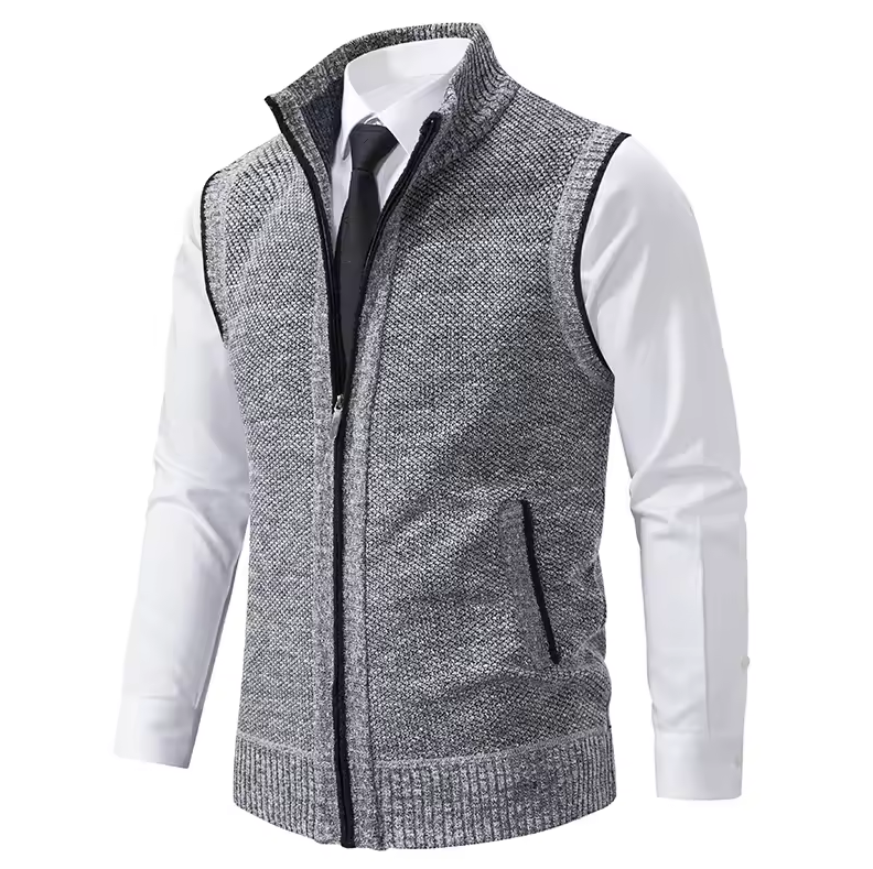 Elegante Strickjacke für Herren | Strickweste mit Zipper