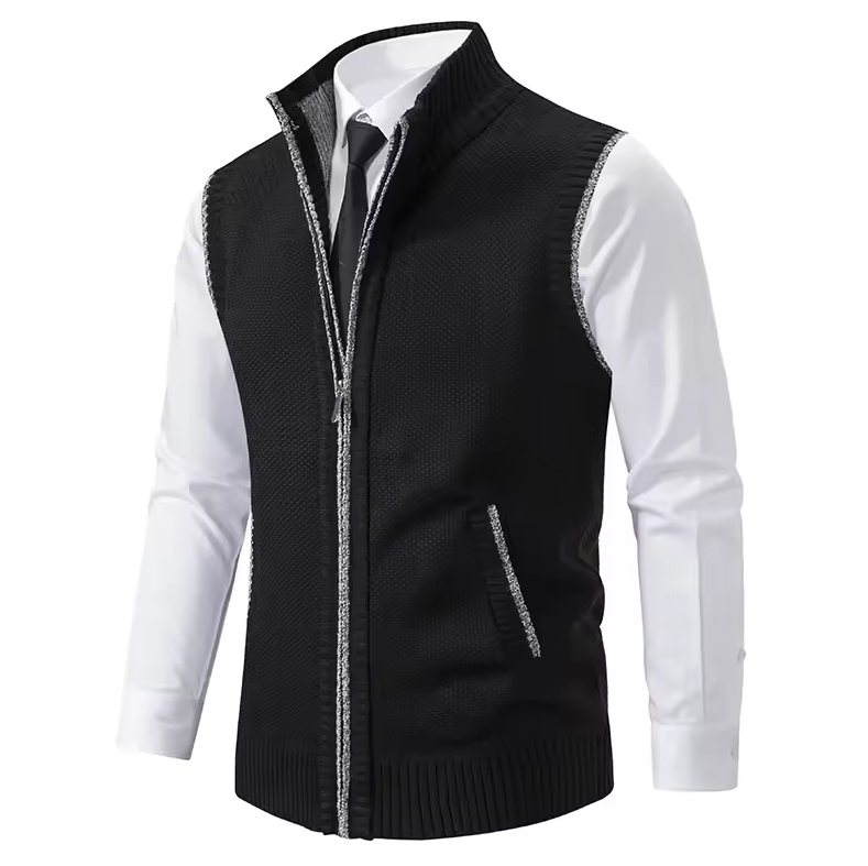 Elegante Strickjacke für Herren | Strickweste mit Zipper