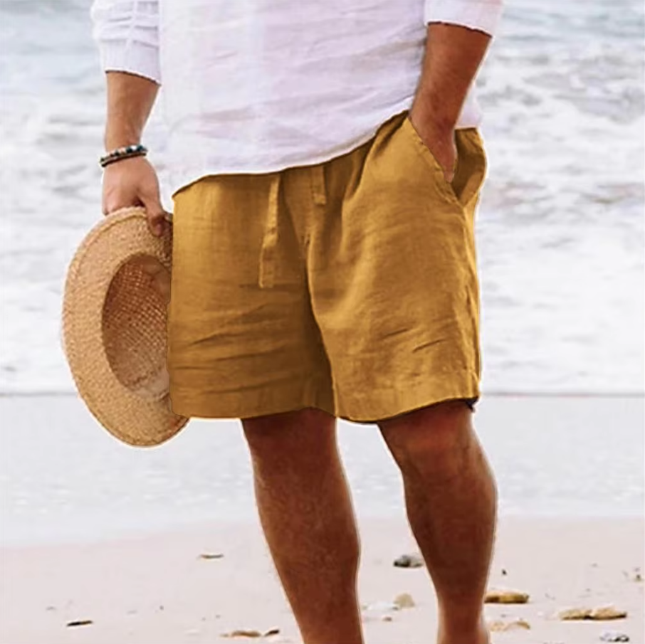 Kurze Hose mit Kordelzugbund und Taschen