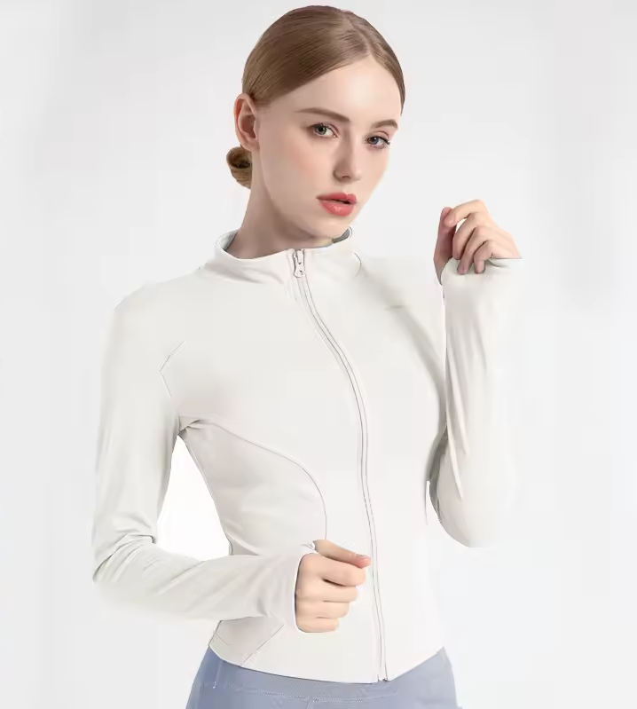Langarmshirt mit Stehkragen und Reißverschluss