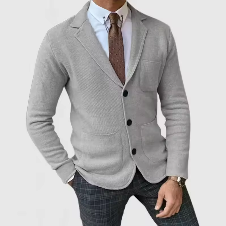 Elegante Strickjacke für Herren mit Reverskragen