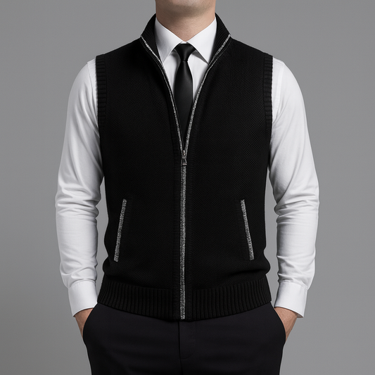 Elegante Strickjacke für Herren | Strickweste mit Zipper