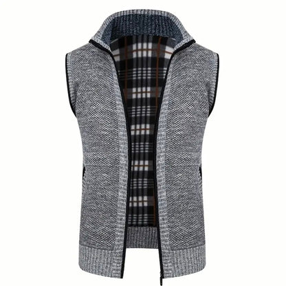 Elegante Strickjacke für Herren | Strickweste mit Zipper
