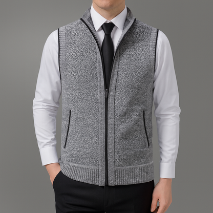 Elegante Strickjacke für Herren | Strickweste mit Zipper