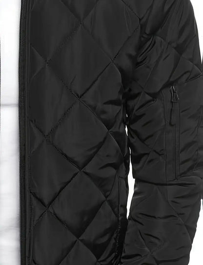 Gesteppte Jacke mit Reißverschluss und Rundhalskragen