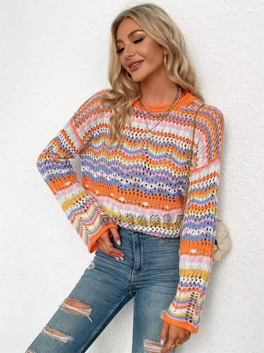 Kurzer Norweger Pullover für Damen | Winter Strick