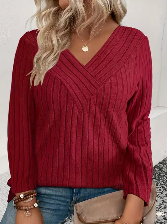Damen eleganter Strickpullover | Kurz