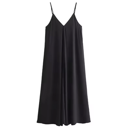 Trägerkleid mit V-Ausschnitt und weitem Schnitt