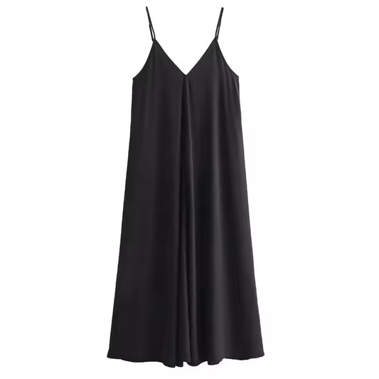 Trägerkleid mit V-Ausschnitt und weitem Schnitt