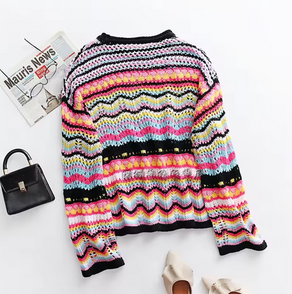 Kurzer Norweger Pullover für Damen | Winter Strick