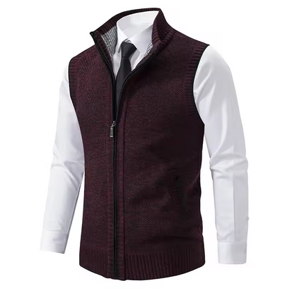 Elegante Strickjacke für Herren | Strickweste mit Zipper