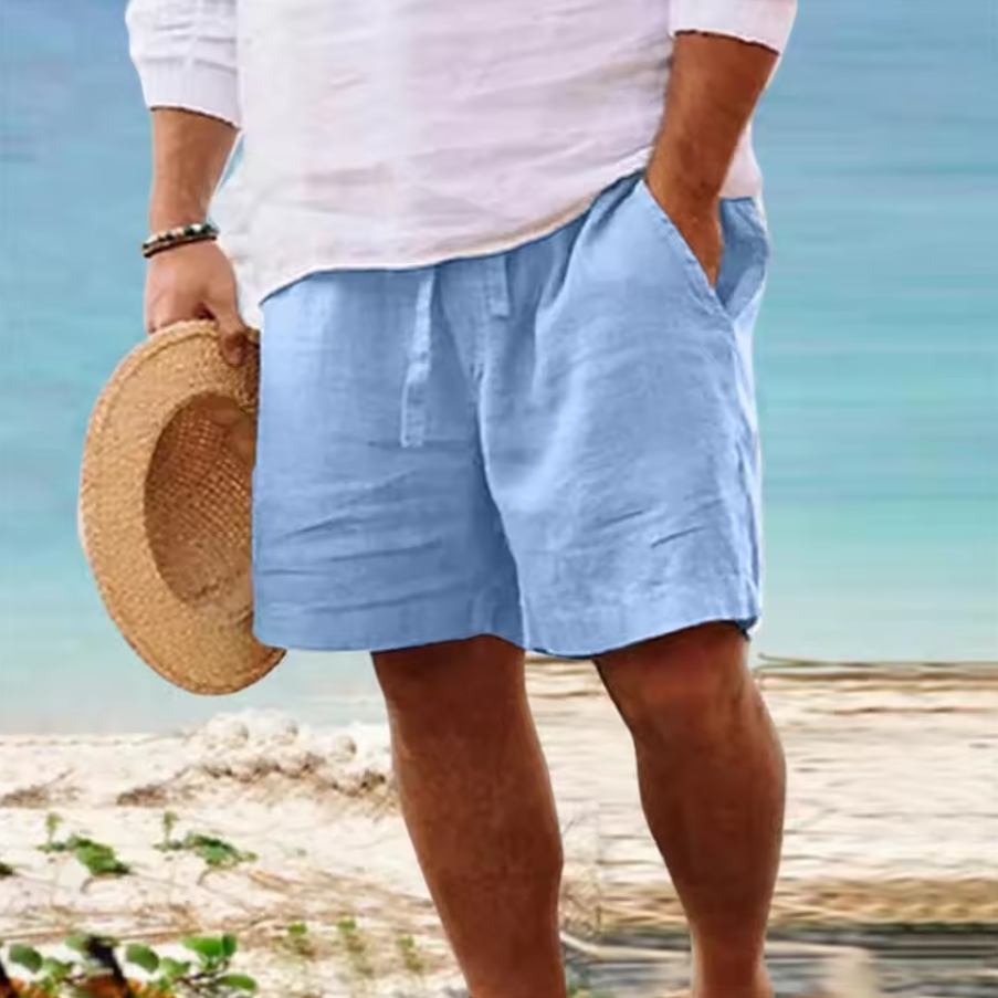 Kurze Hose mit Kordelzugbund und Taschen