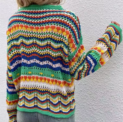 Kurzer Norweger Pullover für Damen | Winter Strick